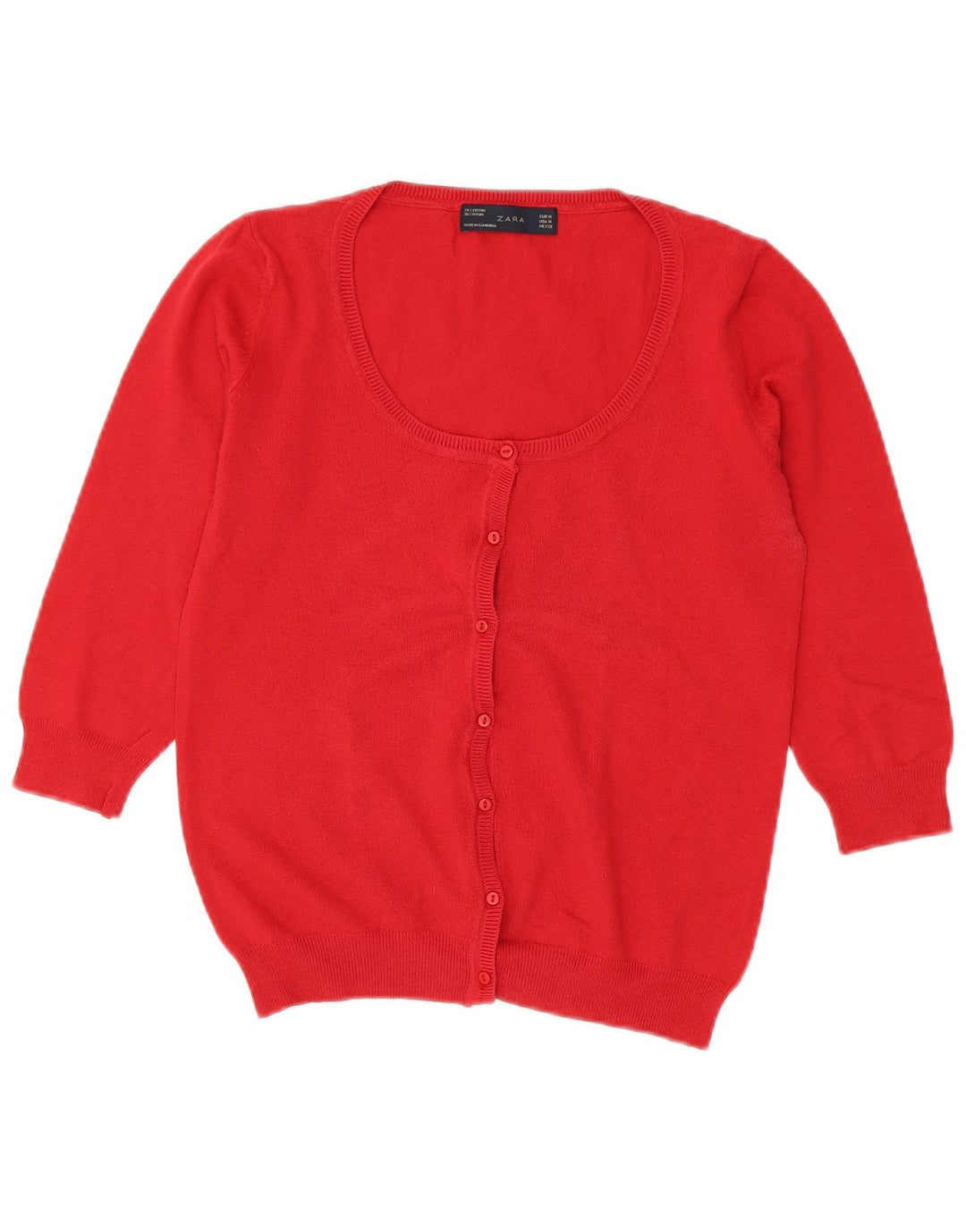 Pulover cardigan pentru femei cu mâneci 3/4 Zara UK 12 Roșu mediu