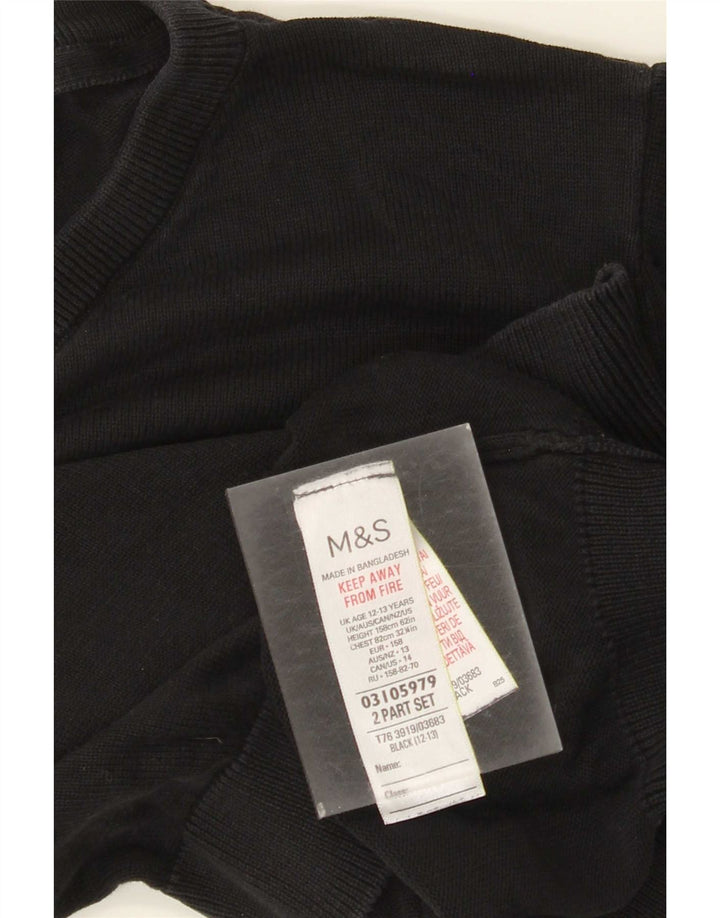 Pulover pentru băieți Marks & Spencer, bumbac negru, 12-13 ani