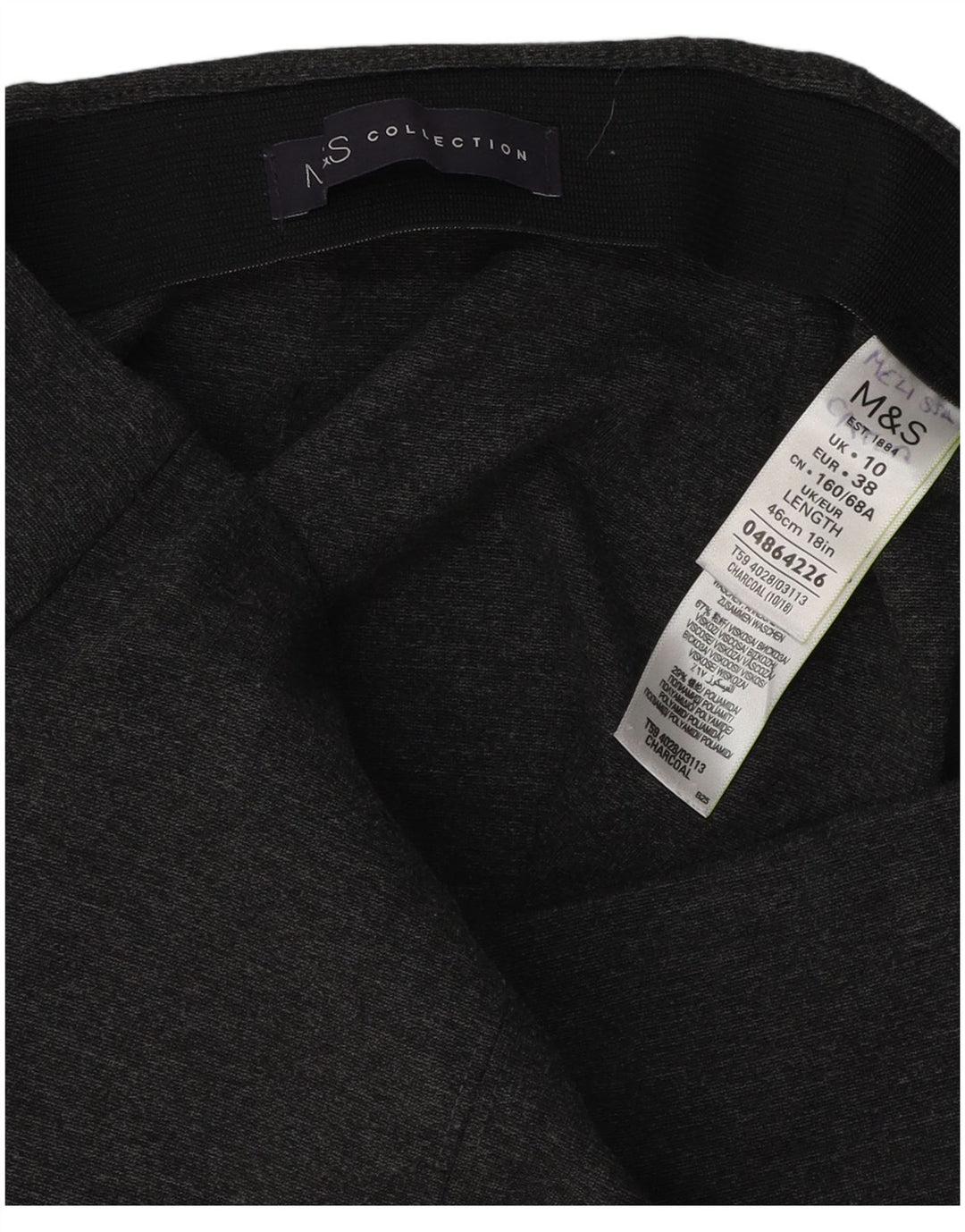 Fusta mini pentru femei Marks & Spencer UK 10 Small W30 Grey Viscose