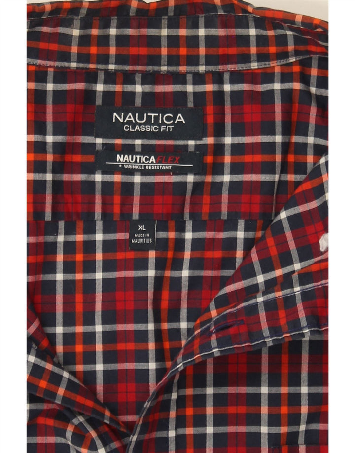 NAUTICA Mens Classic Fit Shirt XL Red Check Cotton Vintage Nautica and Second-Hand Nautica from Messina Hembry 