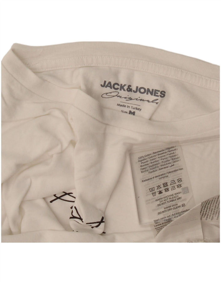 Jack & Jones Tricou cu mânecă lungă pentru bărbați, alb mediu, bumbac