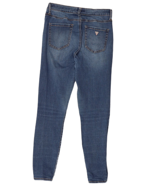 Blugi skinny pentru femei Guess Sculpt cu talie medie L32 L27, bumbac albastru