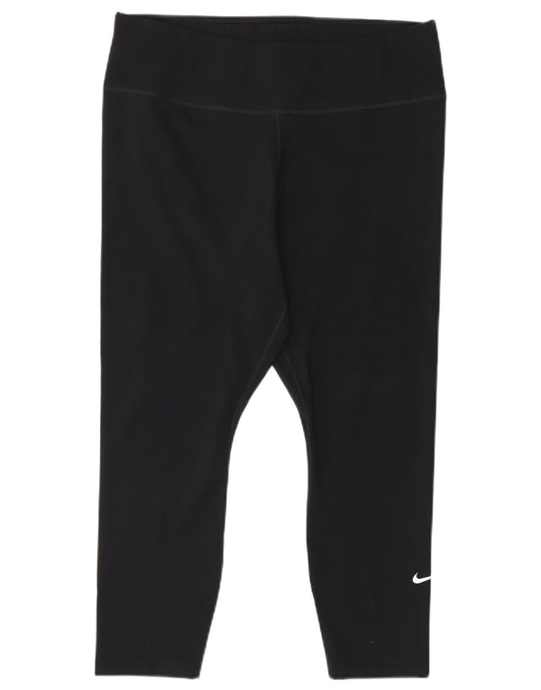 Leggings NIKE Dri Fit Capri pentru femei UK 14 Poliester negru mare