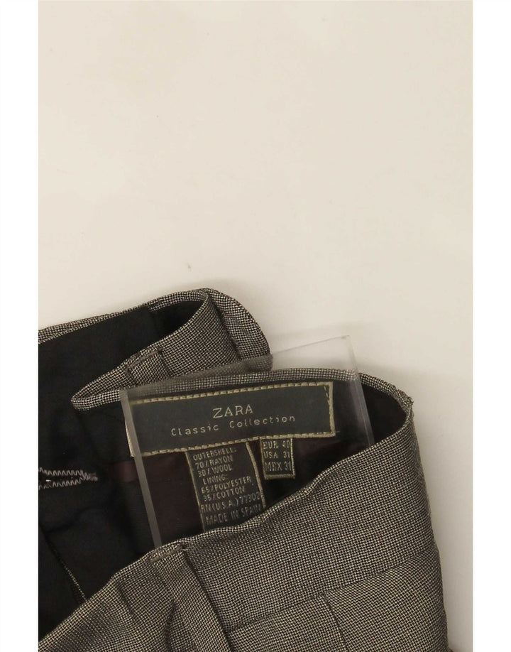 Pantaloni de costum pentru bărbați Zara EU 40 Mediu L31 L30 Gri Check Rayon