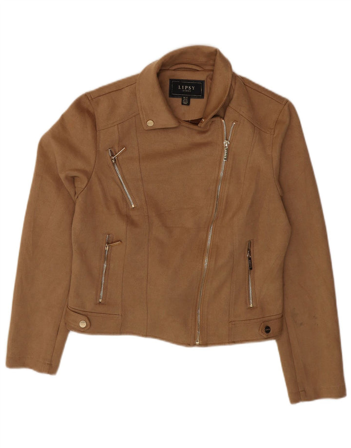 Jachetă Bomber Crop pentru femei Lipsy UK 12 Poliester maro mediu