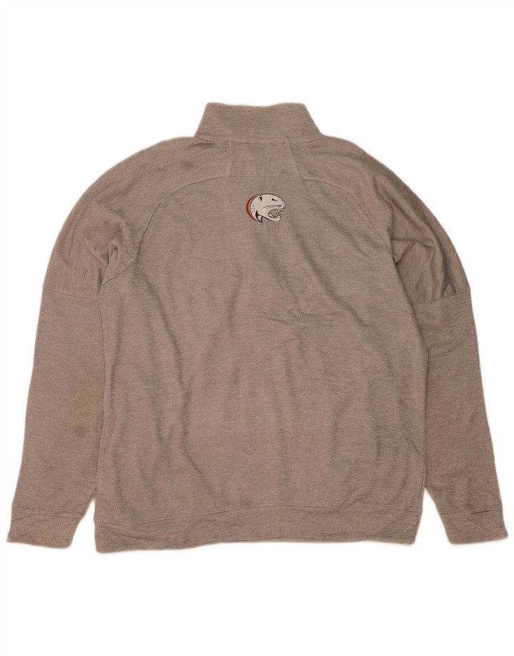 Pulover ADIDAS pentru bărbați, cu grafic, cu fermoar, cu gât, XL, poliester gri