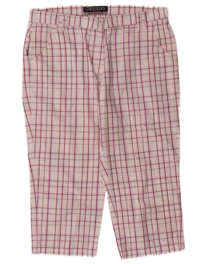 Pantaloni capri cu grafic pentru femei Kappa L30 L19, bumbac mov