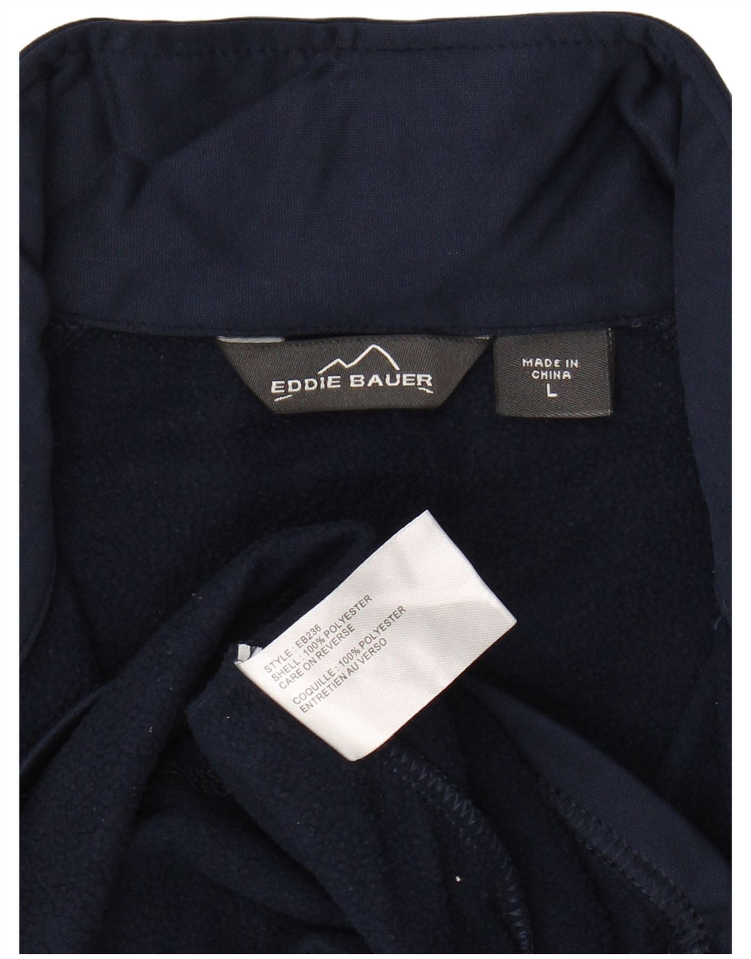 EDDIE BAUER Hanorac cu fermoar pentru bărbați Pulover mare, albastru bleumarin, poliester