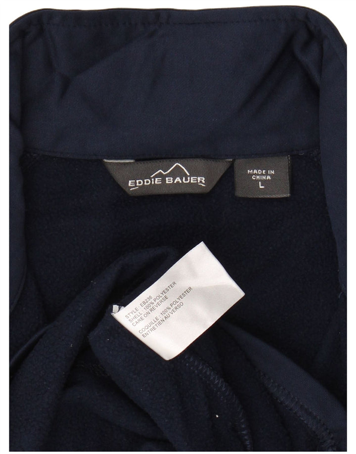 EDDIE BAUER Hanorac cu fermoar pentru bărbați Pulover mare, albastru bleumarin, poliester