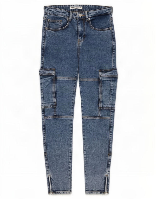 Blugi skinny cargo pentru bărbați Zara EU 38 Mici L30 L30 Bumbac albastru
