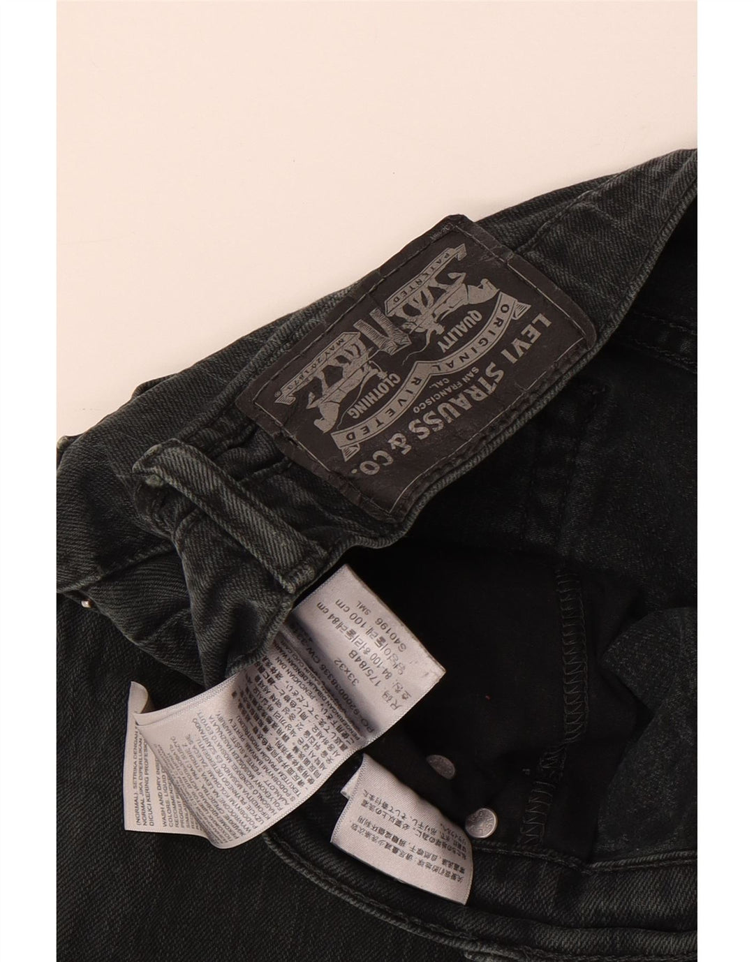 Blugi drepți distressed pentru bărbați Levi's W33 L32 bumbac negru