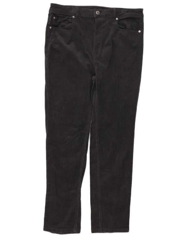 Pantaloni subțiri din velur pentru femei Marks & Spencer UK 16 Large W34 L27 Gri