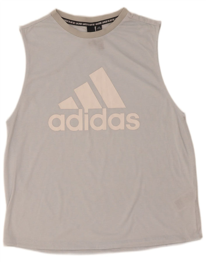 Vesta grafică pentru femei Adidas UK 12/14 Poliester albastru mediu