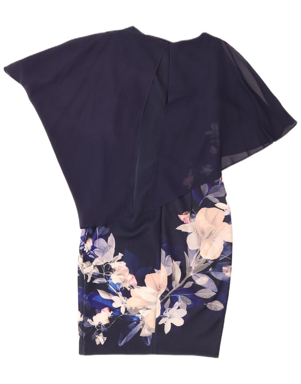 Rochie de teacă asimetrică pentru femei Coast UK 10 Poliester floral, albastru bleumarin, mic