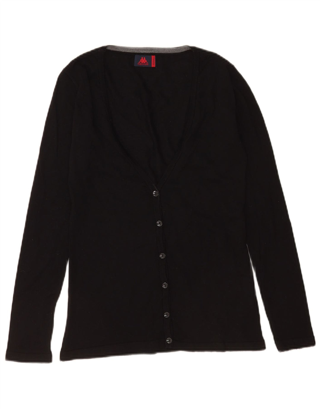 Pulover cardigan Kappa pentru femei UK 6 XS Lână neagră