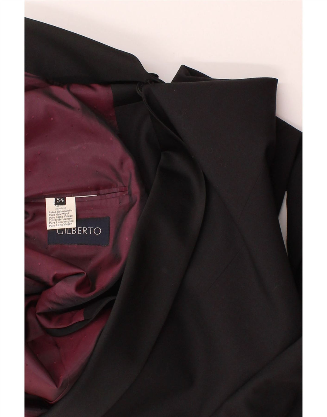 GILBERTO Mens 1 Button Blazer Jacket IT 54 2XL Black New Wool Vintage Gilberto and Second-Hand Gilberto from Messina Hembry 