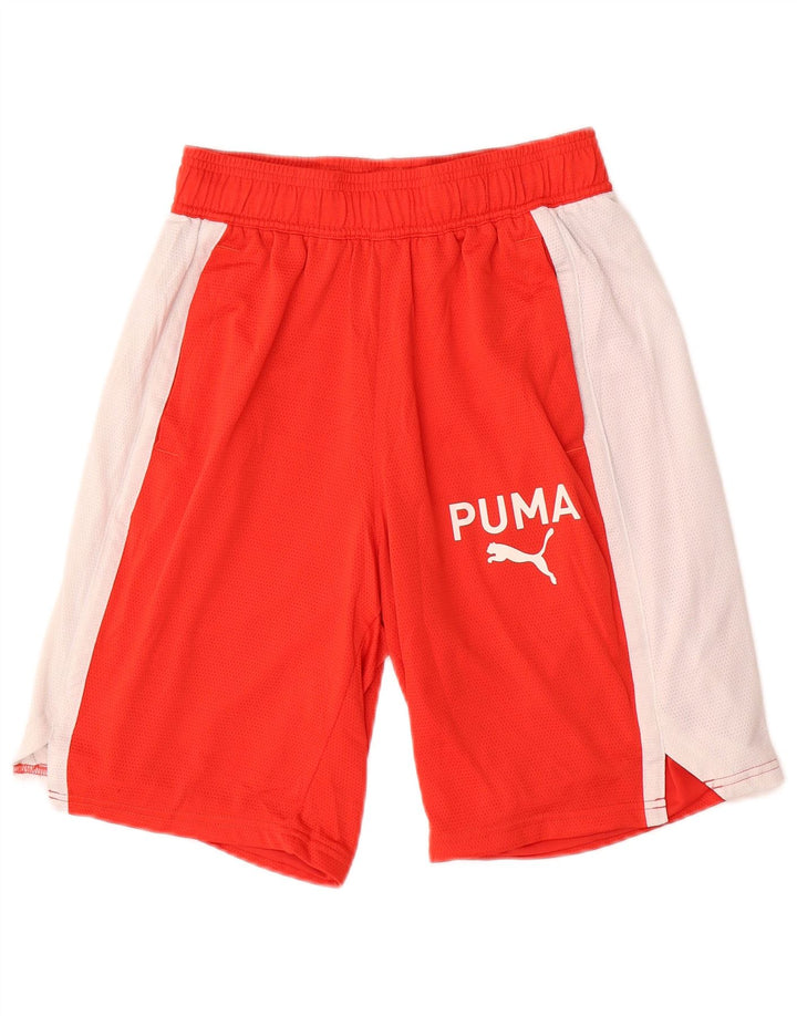 Pantaloni scurti sport grafic PUMA pentru bărbați, roșu, poliester color bloc