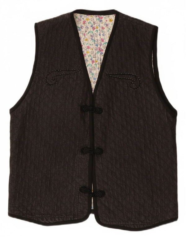 Gilet Vintage pentru femei UK 12 Medium Grey Paisley
