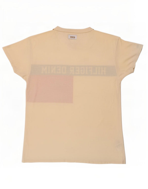 Tricou grafic pentru bărbați Tommy Hilfiger Top Mediu Bej Colorblock