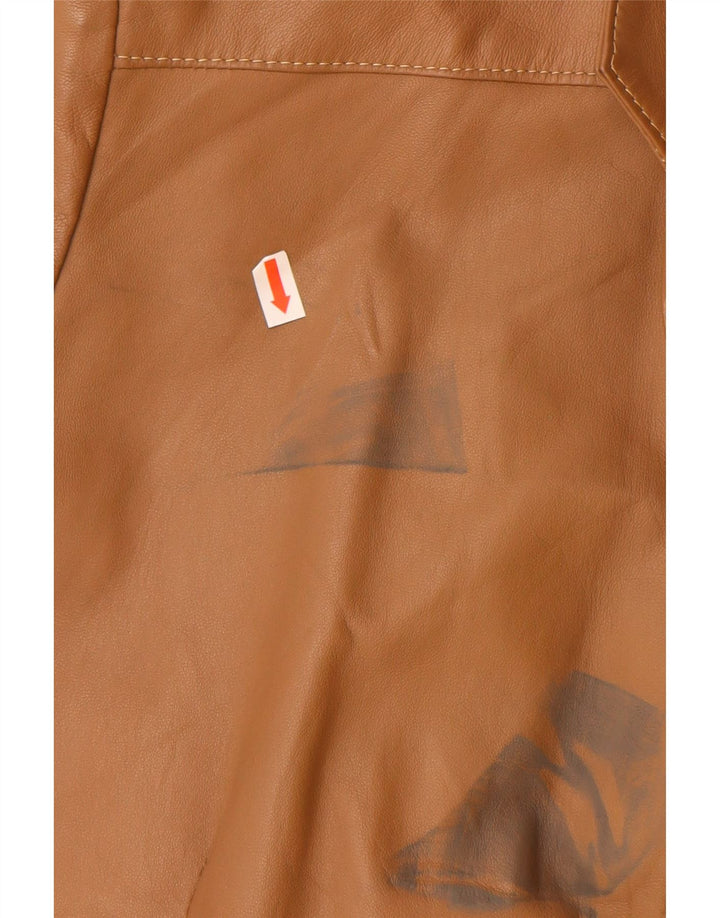 Jachetă pentru bărbați VINTAGE din piele cu 2 nasturi IT 48 Medium Beige Piele