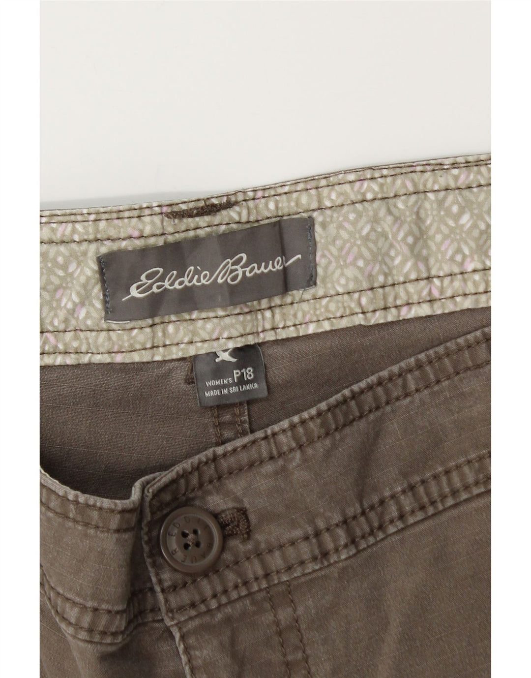 Pantaloni scurti cargo pentru femei Eddie Bauer US 18 2XL W40 bumbac gri