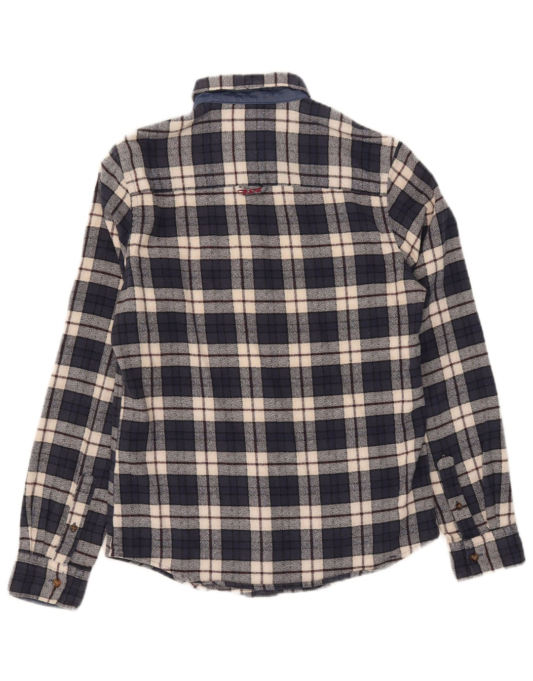 Crew Clothing Cămașă de flanel pentru bărbați, bumbac cu carouri, albastru bleumarin