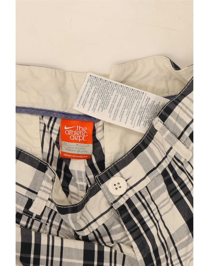 Pantaloni scurți chino pentru bărbați Nike Medium W32, bumbac carouri albastru