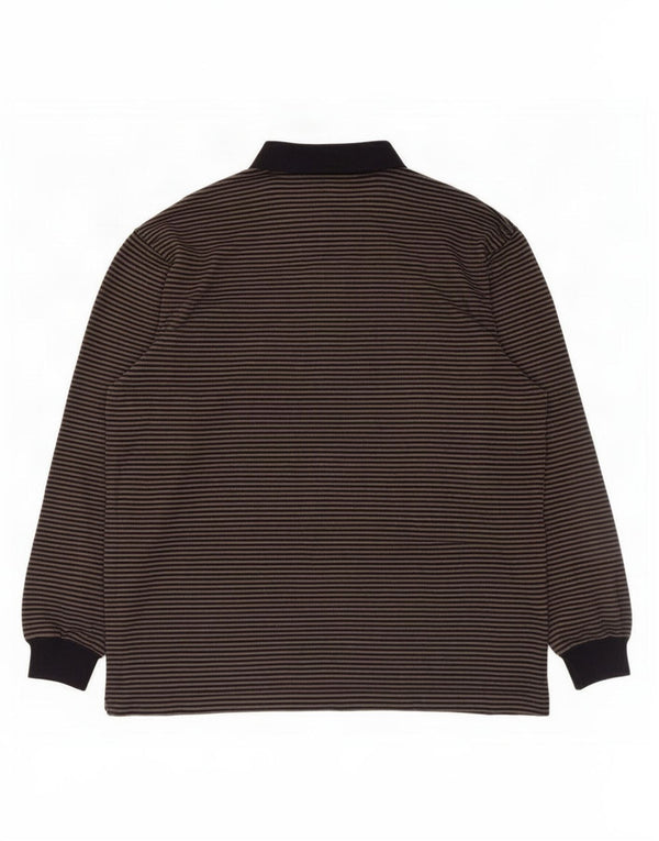 Pierre Cardin Mens Polo Neck Jumper Sweater Medium Grey Striped New Wool