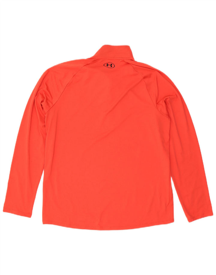 Top de trening Under Armour pentru bărbați, cu fermoar și gât, roșu
