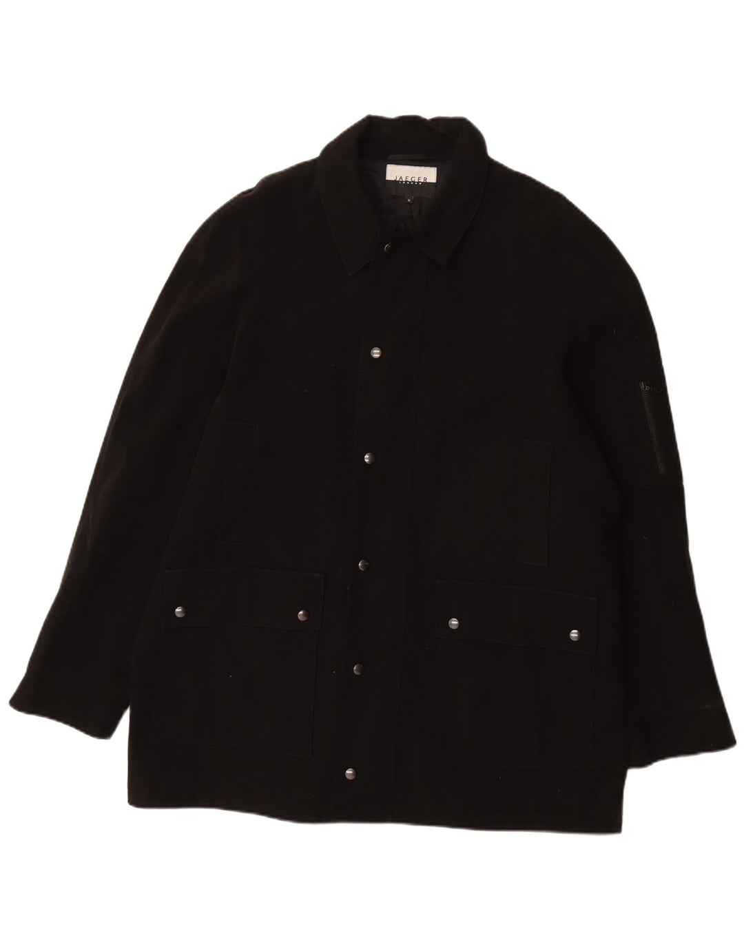 Jaeger pardesiu pentru bărbați UK 42 XL bumbac negru