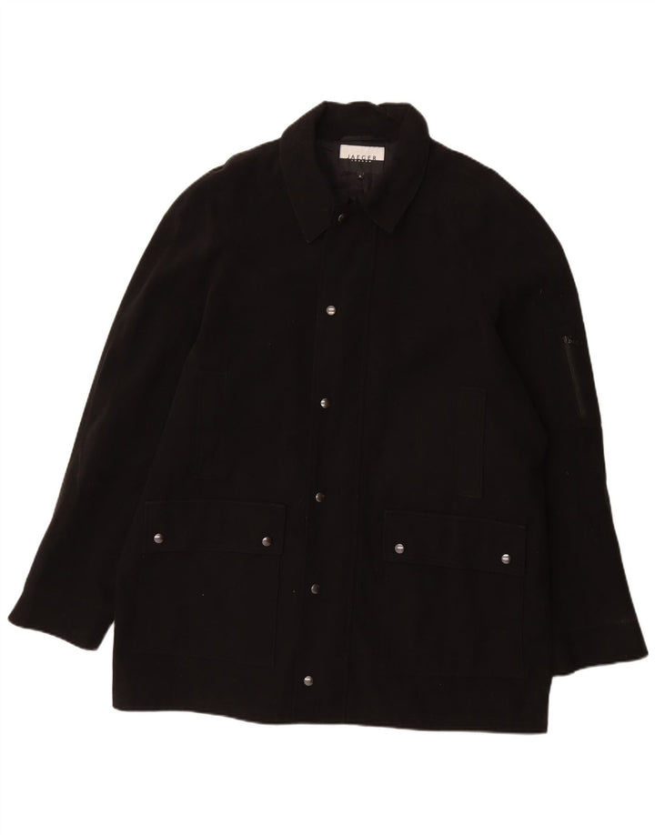 Jaeger pardesiu pentru bărbați UK 42 XL bumbac negru