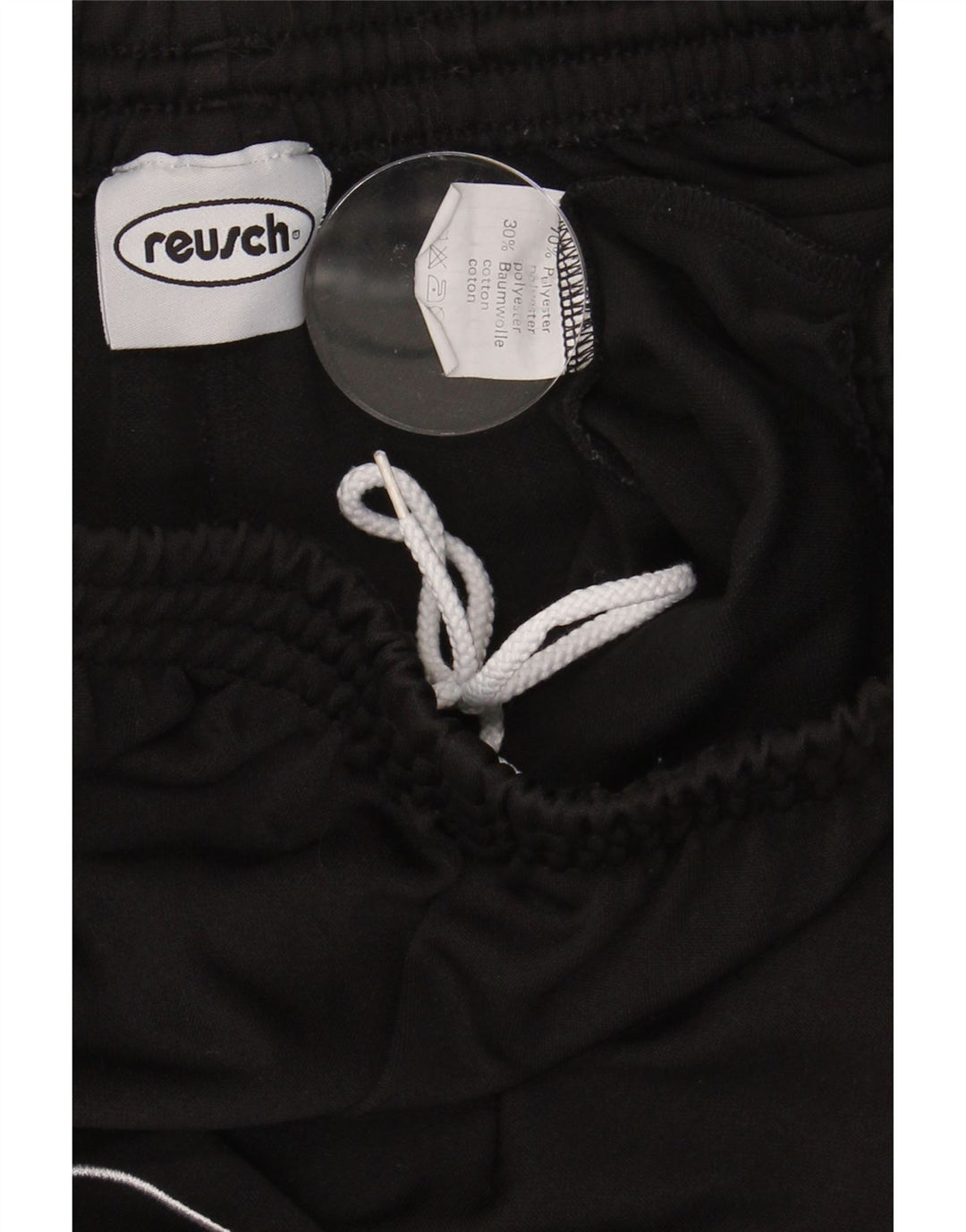 REUSCH Boys Graphic Tracksuit Trousers 13-14 Years Large Black Polyester Vintage Reusch and Second-Hand Reusch from Messina Hembry 