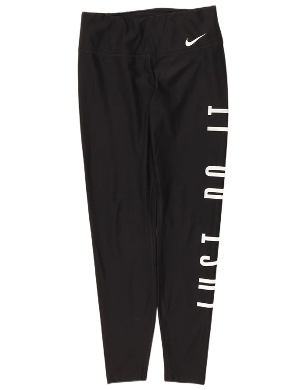 Leggings Nike Dri Fit Graphic pentru femei UK 8 Small Negru Poliester