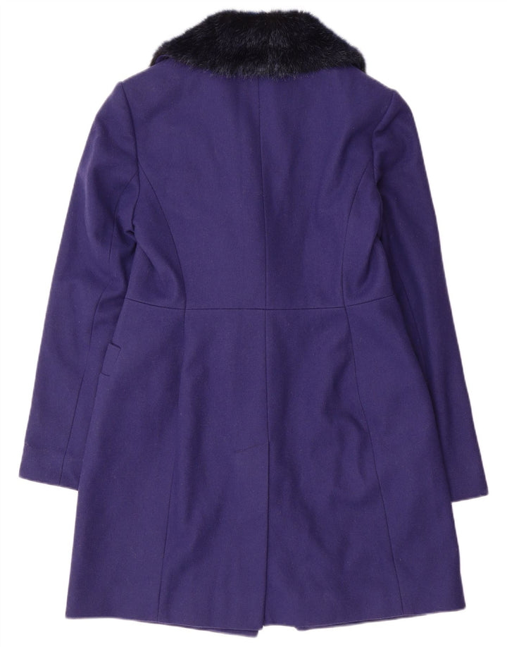 French Connection Palton dublu pentru femei UK 10 Lână violet mic