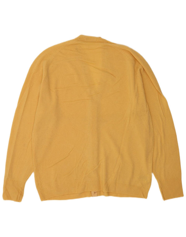 Pulover cardigan pentru bărbați Marks & Spencer XL Lână virgină galbenă