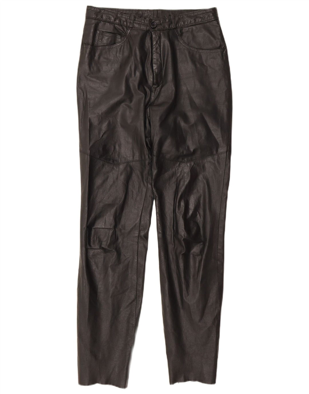 Pantaloni subțiri din piele pentru femei Golden Leaf L26 L28 Negru