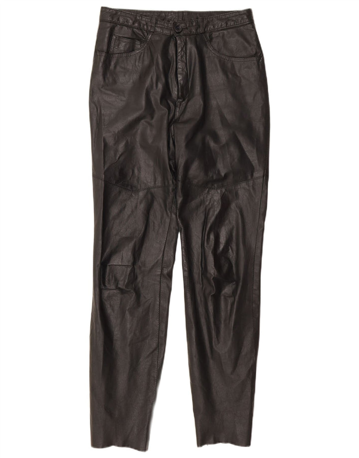 Pantaloni subțiri din piele pentru femei Golden Leaf L26 L28 Negru