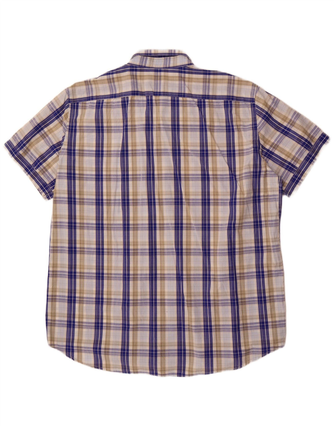 Cămașă cu mânecă scurtă pentru bărbați Carrera, cu formă obișnuită, 3XL, bumbac cu carouri albastre