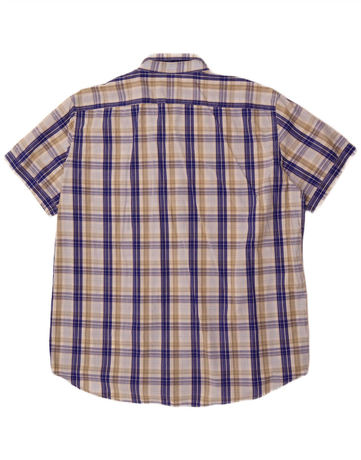 Cămașă cu mânecă scurtă pentru bărbați Carrera, cu formă obișnuită, 3XL, bumbac cu carouri albastre