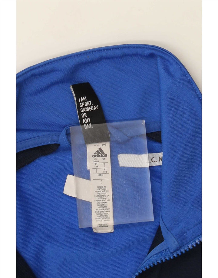 Jachetă de trening pentru bărbați Adidas Marea Britanie 38/40, poliester color bloc de culoare albastru mediu