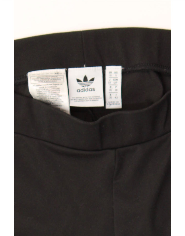 ADIDAS Womens Leggings UK 10 Small Black Polyester Vintage Adidas and Second-Hand Adidas from Messina Hembry 
