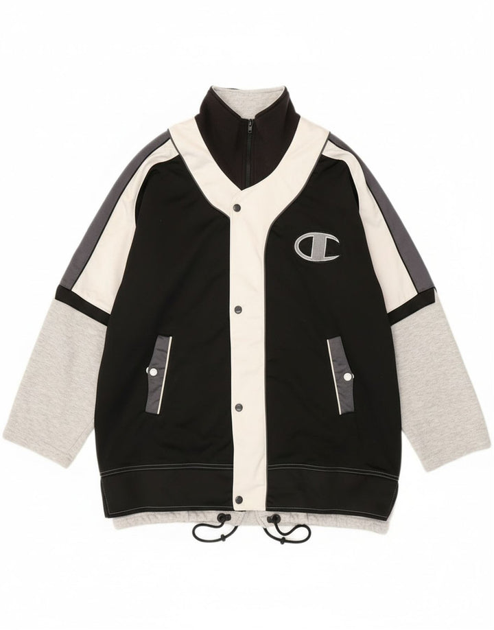 Jachetă de top pentru trening cu grafică Champion pentru bărbați, mare, negru, sport