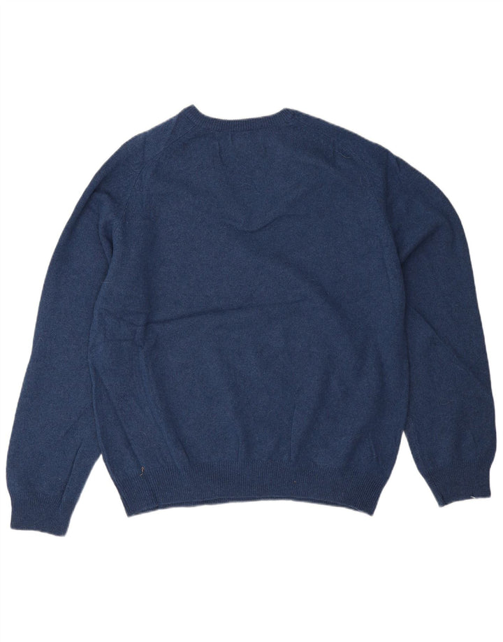 Pulover pentru bărbați Marks & Spencer, cu decolteu în V, XL, lână albastră