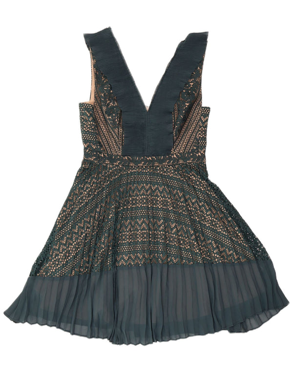 FRENCH CONNECTION Rochie A-Line fără mâneci pentru femei UK 12 Medium Green