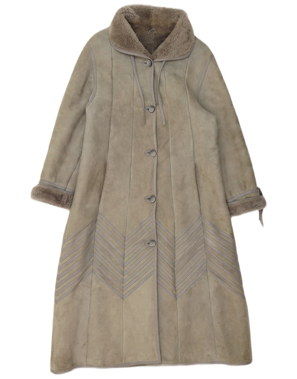 Palton vintage pentru femei din shearling EU 40 din piele de miel gri mediu