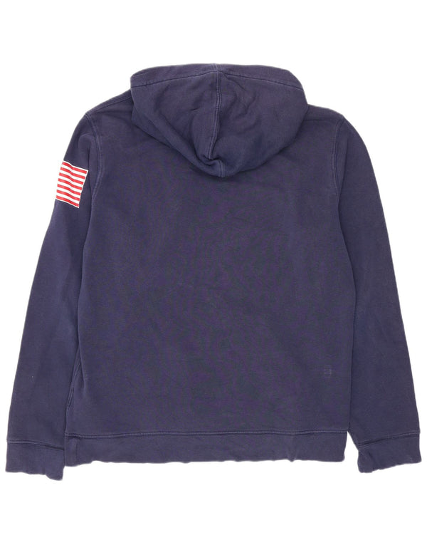 Pulover cu glugă cu grafic Polo Ralph Lauren pentru băieți 15-16 ani XL bleumarin
