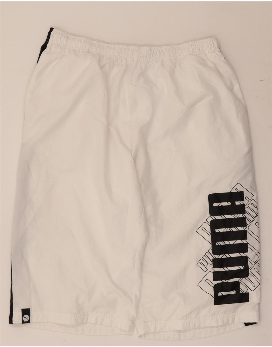 Pantaloni scurți sport grafic Puma pentru bărbați XL, alb, poliester color bloc