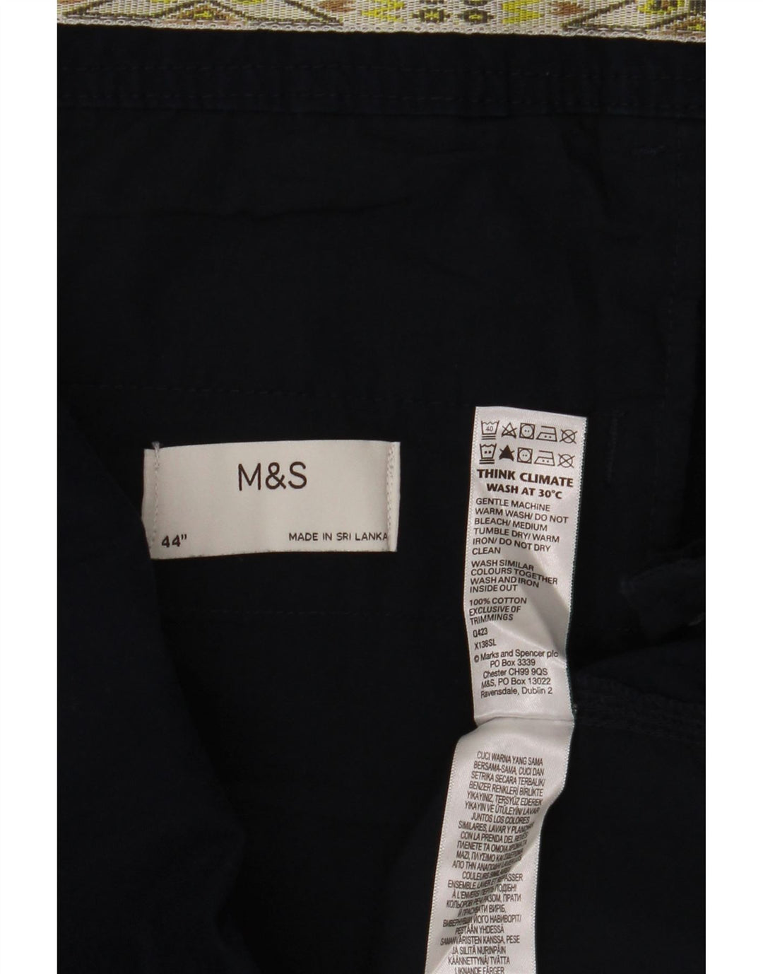Pantaloni scurți cargo pentru bărbați Marks & Spencer W44 2XL bumbac bleumarin