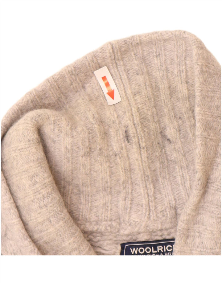 Pulover cardigan pentru bărbați Woolrich Lână gri mediu