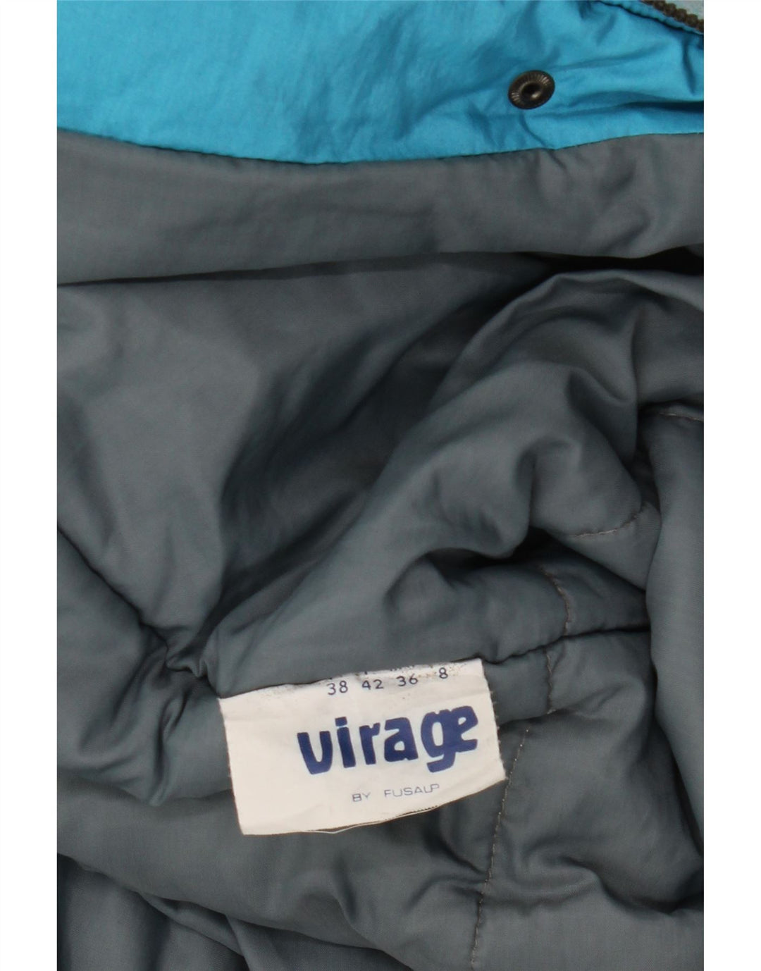 Jachetă de vânt pentru femei VINTAGE cu model abstract IT 42 albastru mediu